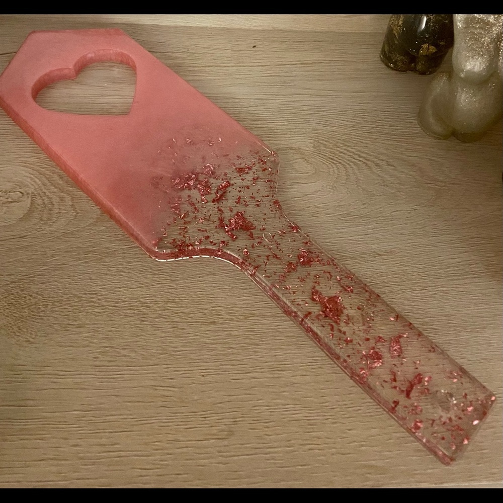 Pink and Gold Heart Cut Out Paddle